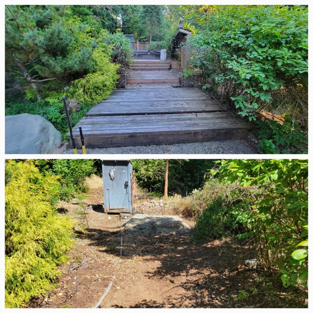 before after image of deck demolition tacoma wa